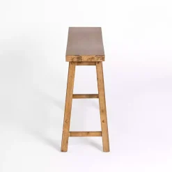 Best Kirklands Home Barnwood Wire Brush Sonoma Counter Bench Brown