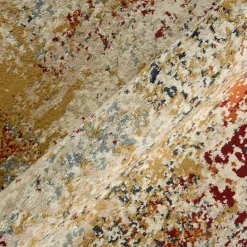 New Kirklands Home Bastia Ivory Orange Area Rug, 7x9 Multi