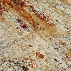 New Kirklands Home Bastia Ivory Orange Area Rug, 7x9 Multi