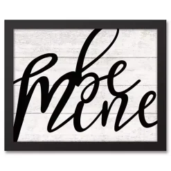 Sale Kirklands Home Be Mine Framed Canvas Wall Plaque Black