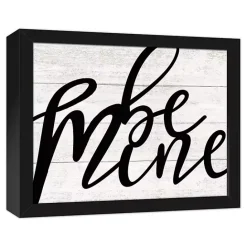 Sale Kirklands Home Be Mine Framed Canvas Wall Plaque Black