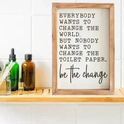 Outlet Kirklands Home Be The Change Framed Wall Sign