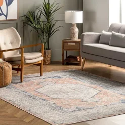 Sale Kirklands Home Bea Distressed Vintage Washable Area Rug, 5x8