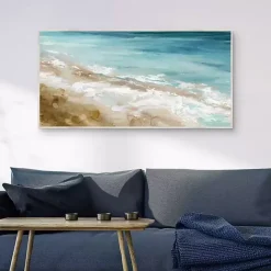 Best Kirklands Home Beach Waves Framed Canvas Art Print Blue