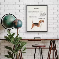New Kirklands Home Beagle Facts Framed Wall Plaque