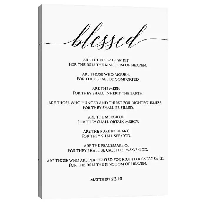 Hot Kirklands Home Beatitudes Matthew 5:3-10 Canvas Art Print