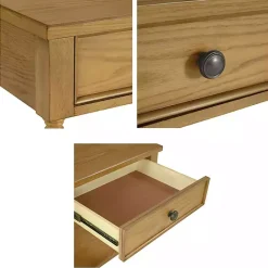 Clearance Kirklands Home Beckett Camel Oak Wood Nightsd Tan