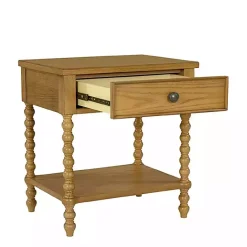 Clearance Kirklands Home Beckett Camel Oak Wood Nightsd Tan