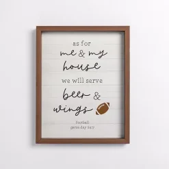 Hot Kirklands Home Beer and Wings Framed Wall Plaque