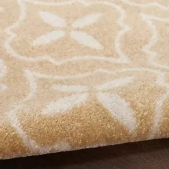 Online Kirklands Home Beige & Ivory Quatrefoil Indoor/Outdoor Runner