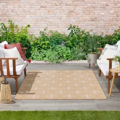 Online Kirklands Home Beige & Ivory Quatrefoil Indoor/Outdoor Rug, 4x6