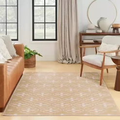Online Kirklands Home Beige & Ivory Quatrefoil Indoor/Outdoor Rug, 4x6