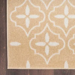 Outlet Kirklands Home Beige & Ivory Quatrefoil Indoor/Outdoor Rug, 8x10