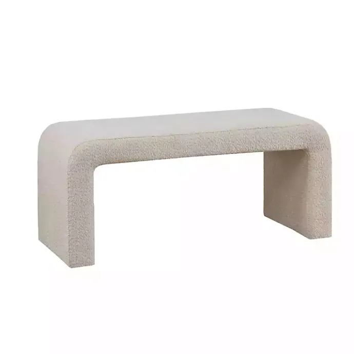 Discount Kirklands Home Beige Boucle Waterfall Bench Brown