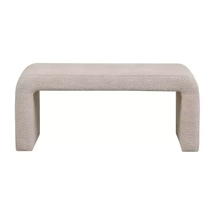 Discount Kirklands Home Beige Boucle Waterfall Bench Brown