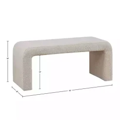 Discount Kirklands Home Beige Boucle Waterfall Bench Brown