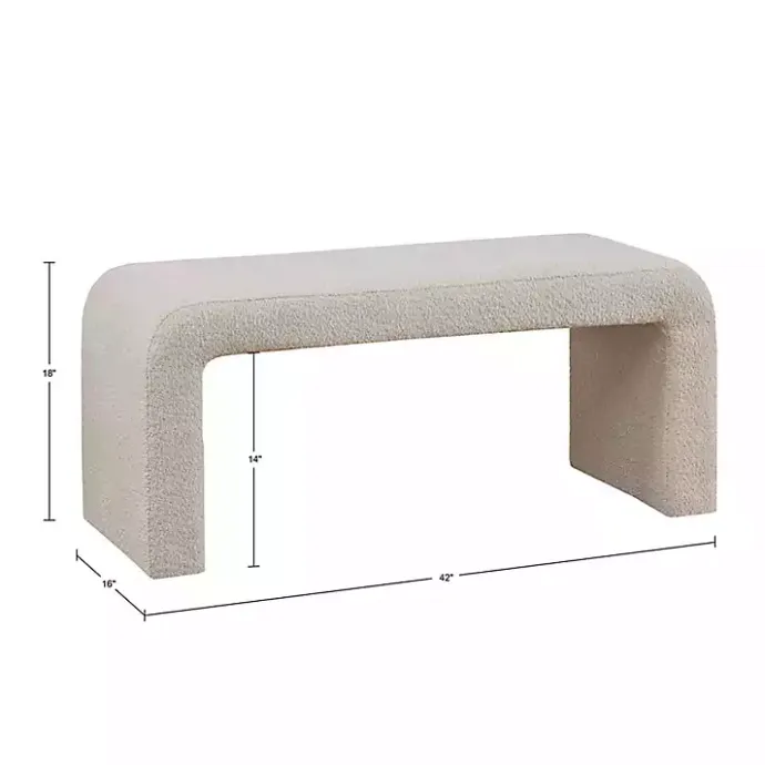 Discount Kirklands Home Beige Boucle Waterfall Bench Brown