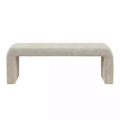 Outlet Kirklands Home Beige Boucle Waterfall Bench, 52 in. Brown