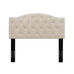 New Kirklands Home Beige Bryne Button Tufted Full/Queen Headboard Tan