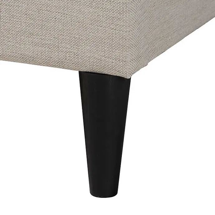 Kirklands Home Beige Button Tufted Headboard Queen Bed Frame Tan