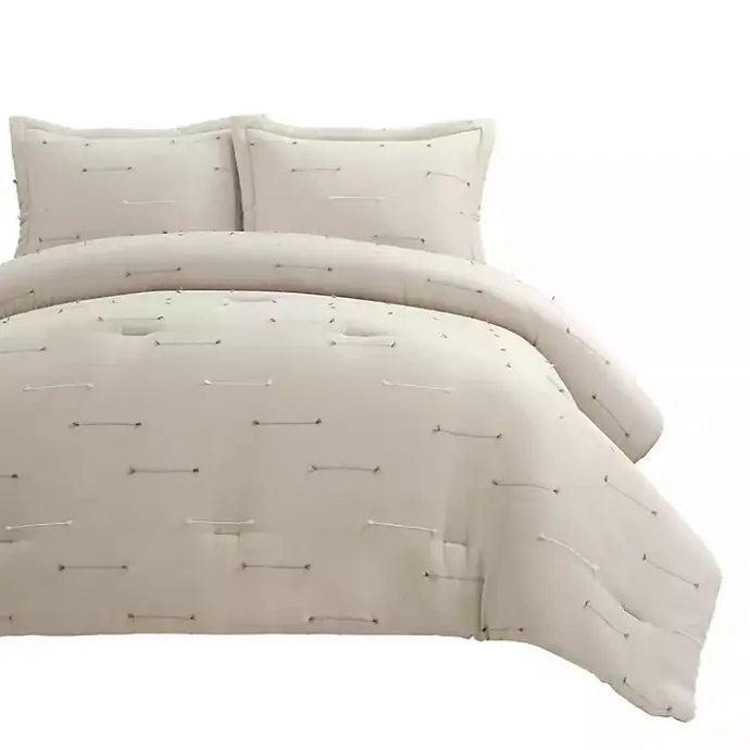 Clearance Kirklands Home Beige Clip Jacquard 3-pc. Full/Queen Comforter Set Tan