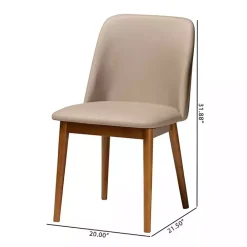Clearance Kirklands Home Beige Faux Leather Modern Dining Chairs, Set of 2 Tan