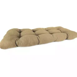 Outlet Kirklands Home Beige French Edge Outdoor Wicker Settee Cushion Tan