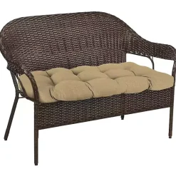 Outlet Kirklands Home Beige French Edge Outdoor Wicker Settee Cushion Tan