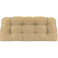 Outlet Kirklands Home Beige French Edge Outdoor Wicker Settee Cushion Tan
