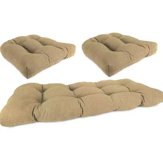 Online Kirklands Home Beige French Edge 3-pc. Outdoor Wicker Cushion Set Tan