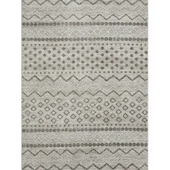 Hot Kirklands Home Beige Geometric Stripe Washable Area Rug, 5x7