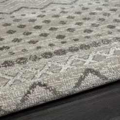 Clearance Kirklands Home Beige Geometric Stripe Washable Area Rug, 7x9