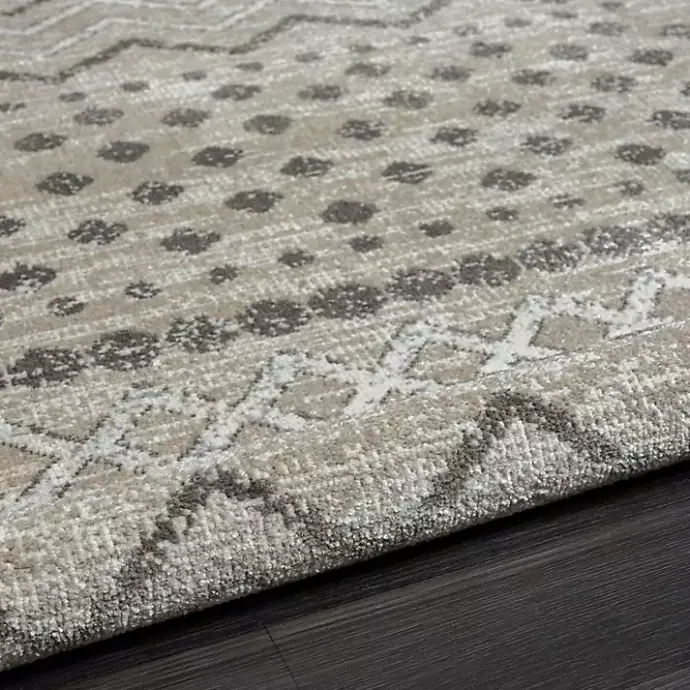 Clearance Kirklands Home Beige Geometric Stripe Washable Area Rug, 7x9