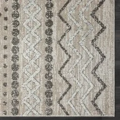 Clearance Kirklands Home Beige Geometric Stripe Washable Area Rug, 7x9