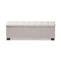 Sale Kirklands Home Beige Grid-Tufted Contemporary Storage Bench Tan