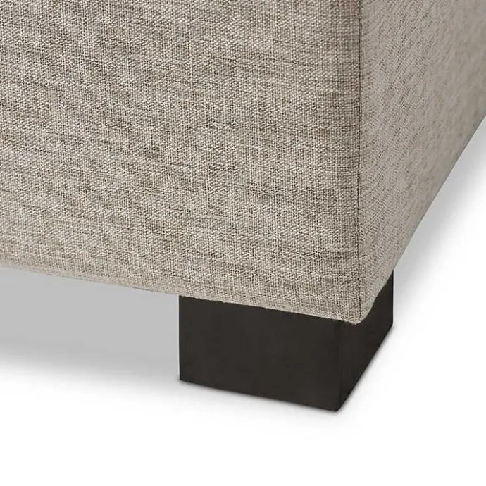 Sale Kirklands Home Beige Grid-Tufted Contemporary Storage Bench Tan