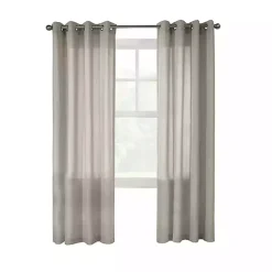 Kirklands Home Beige Linen Light Filtering Curtain Panel, 84 in. Gray