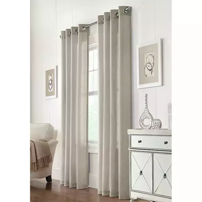 Kirklands Home Beige Linen Light Filtering Curtain Panel, 108 in. Brown