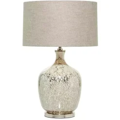 Discount Kirklands Home Beige Marbled Mercury Glass Table Lamp Brown