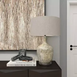 Discount Kirklands Home Beige Marbled Mercury Glass Table Lamp Brown
