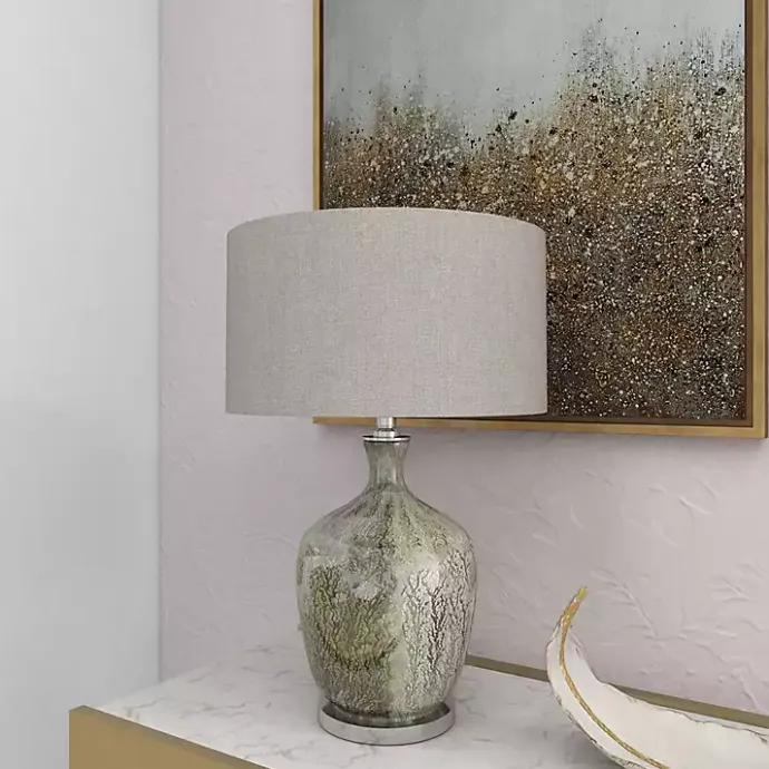 Discount Kirklands Home Beige Marbled Mercury Glass Table Lamp Brown