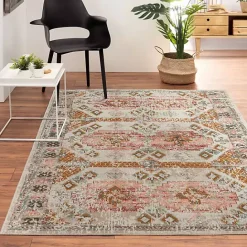 Kirklands Home Beige Southwestern Mosaic Outdoor Area Rug, 5x7