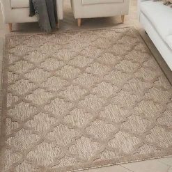 Kirklands Home Beige Trellis Indoor/Outdoor Area Rug, 6x9 Tan