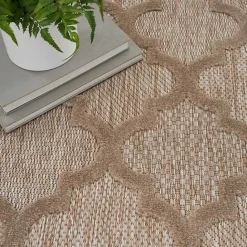 Kirklands Home Beige Trellis Indoor/Outdoor Area Rug, 6x9 Tan