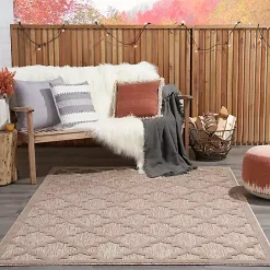 Kirklands Home Beige Trellis Indoor/Outdoor Area Rug, 6x9 Tan
