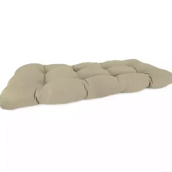 Kirklands Home Beige Tufted Canvas Outdoor Bench Cushion Tan
