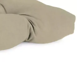 Kirklands Home Beige Tufted Canvas Outdoor Bench Cushion Tan