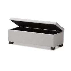 Sale Kirklands Home Beige Tufted Contemporary Storage Bench