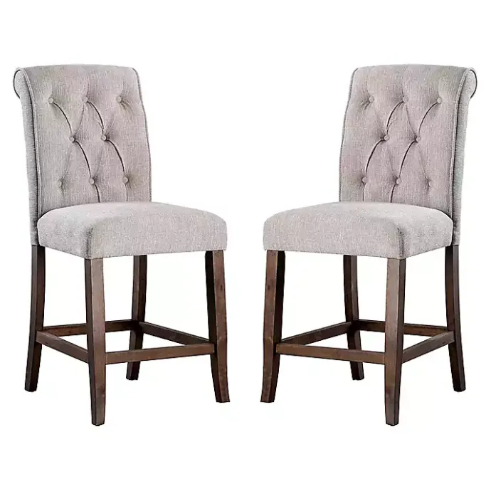 Discount Kirklands Home Beige Tufted Landon Counter Stools, Set of 2 Tan