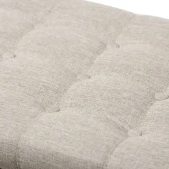 Hot Kirklands Home Beige Tufted Upholstery Storage Ottoman Tan